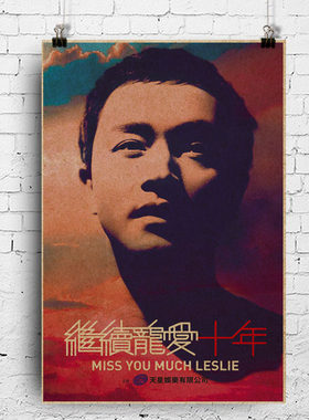 张国荣演唱会海报继续宠爱十年LeslieCheung哥哥明星怀旧装饰画