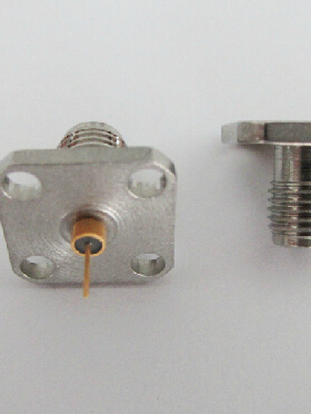 进口 DC-27GHz 驻波1.1 SMA不锈钢四孔法兰盘 射频微波同轴连接器