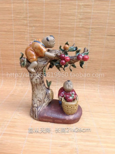 创意结婚礼物陶瓷工艺品石湾公仔精品摆件喜从天降童趣家居装饰品