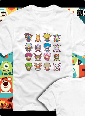 数码宝贝太一大和素娜丈光子郎阿武嘉儿像素t恤短袖男女衣服