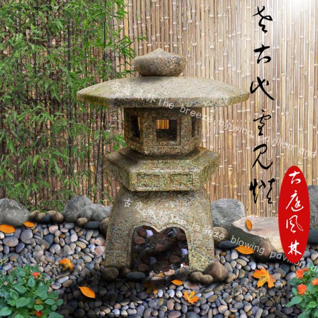 园林庭院石灯笼日式古代户外景观