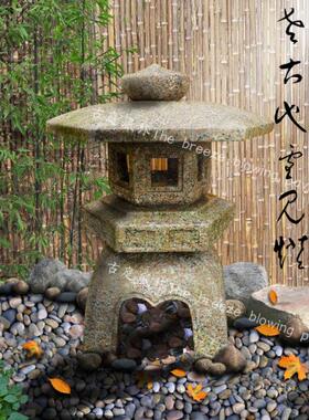 园林庭院石灯笼日式古代户外景观