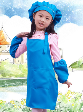 七之莲 围裙+帽子+袖套 早教 亲子烘培 托儿所绘画围裙套装88004
