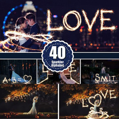 98号英文字母love爱心婚纱照摄影外拍夜景后期PS平面设计素材