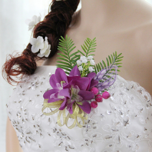 大豪华兰花商务嘉宾活动开幕开业会议礼仪贵宾创意兰花胸花襟花