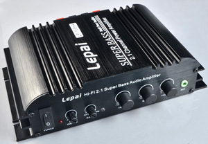 乐派2.1声道发烧 家用12V小功放带低音炮输出 超重低音大功率正品