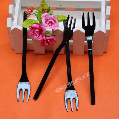【磨砂加厚】独立包装一次性叉子 三齿叉 蛋糕叉 水果叉 甜点叉