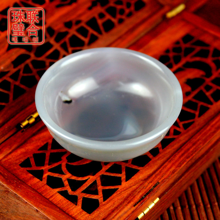 大清仓阜新天然灰玛瑙茶具功效茶杯礼品精工小口径水杯子节日礼物