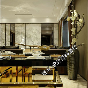 设计奢华现代样板房金属风格 港式 CAD施工图纸照片 最新 c16