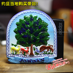 约旦当地购买带回 马德巴马赛克之城的著名生命树 陶瓷冰箱贴