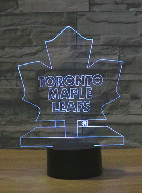 橄榄球toronto maple leafs 3D小夜灯枫叶七彩起夜logo定制台灯