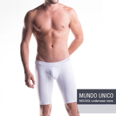 低腰白色五分中长款运动平角内裤