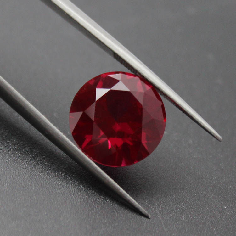 稀世珍藏正圆形红宝石缅甸天然宝石粉熔裸石戒指戒面精华爱情礼物