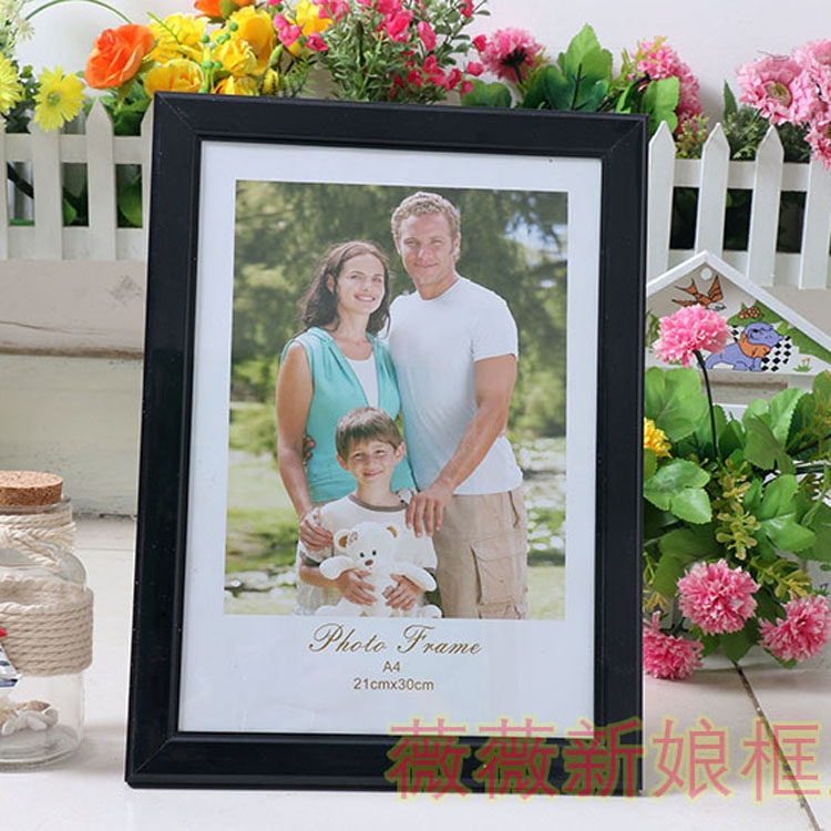 a4遗像框 老人框 pvc 塑料框 实木相框 证件框 厂家批发 画框包邮