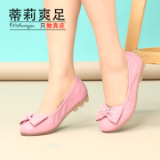 2015 spring new casual fashion shoes leather women's shoes bow head pregnant women Tilly cool foot