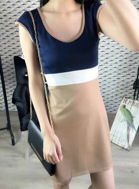 品牌显瘦高腰连衣裙短裙女装新款