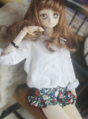 BJD/SD娃娃裤子1/34分短裤荷叶边软妹子热裤MSD10女巨婴可穿
