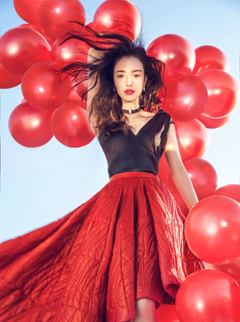美女明星 倪妮 海报制作高清写真相纸印刷房间装饰挂画V10215B