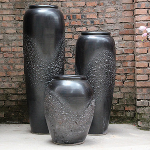 花绿花瓶陶罐落地摆件花盆大墅景观室内外装饰庭院粗软植陶别墅