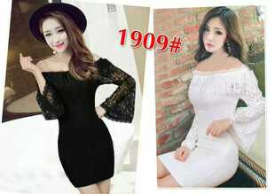 秋冬长袖连衣裙夜店性感女装紧身显瘦气质蕾丝流苏连衣裙子