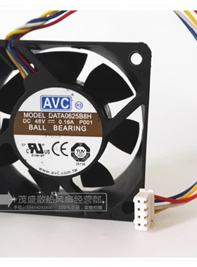 AVC DATA0625B8H 6025 48V 0.16A 4线 6厘米 网络机柜散热风扇