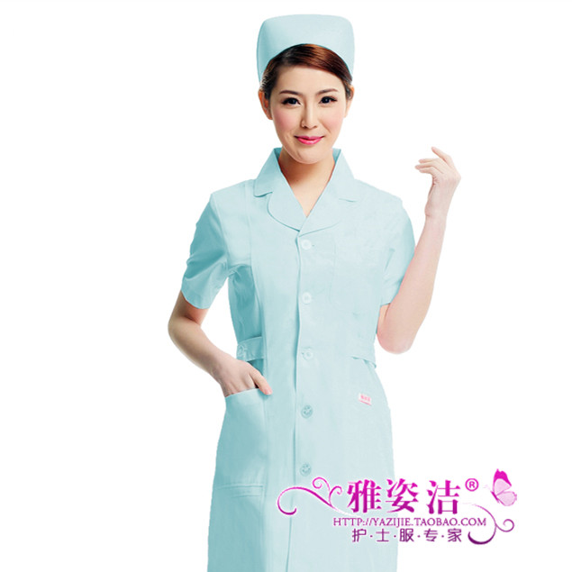 护士服短袖白大褂工作美容服
