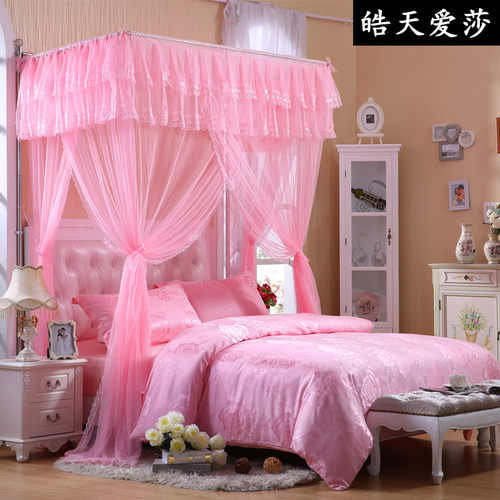 u型可伸缩加密加厚米床宫廷蚊帐