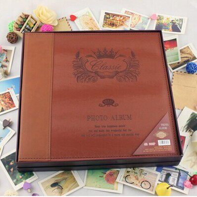 高档 皮面相册 3/4/5/6/7/8/9/10/12寸粘贴覆膜DIY式影集 80面