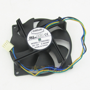 EVERFLOW 4线风扇 8CM 8025 F129025BU 12V 0.38A PWM智能控速