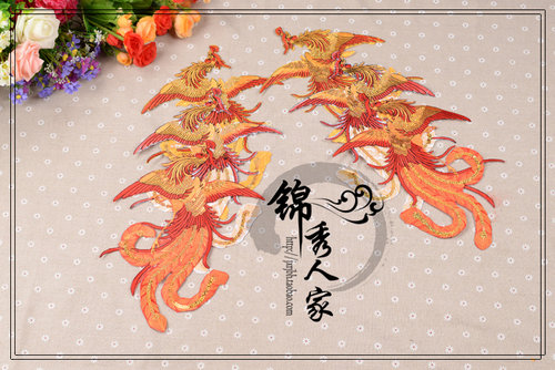 刺绣布贴喜庆舞台服装装饰