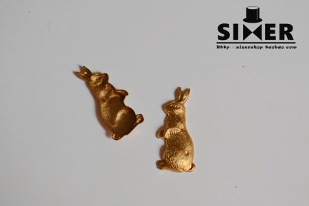 美国进口 蹲立的兔子侧面 t  手作 手工diy铜配件【c】
