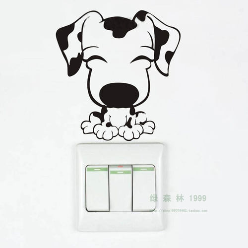 可爱小狗开关贴 笔记本贴 IPDA贴纸 卡通墙贴 柜子 冰箱贴