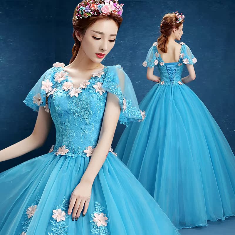 婚紗禮服女主持人 雙肩年會晚禮服長款 演出服裝 獨唱蓬蓬裙彩紗在類目 女裝/女士精品, 婚紗/旗袍/禮服, 禮服/晚裝中 - 來自Buy2taobao.com提供專業的淘寶代購服務