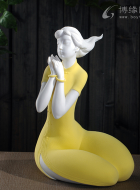 德化陶瓷美女礼品摆件人物雕塑