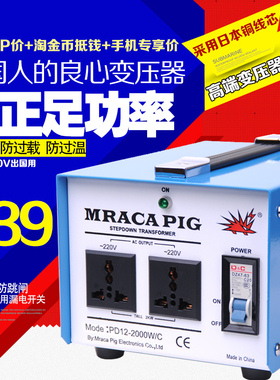 出国版箭猪变压器日本铜线芯足功率100V110V115V120V转220V转换器