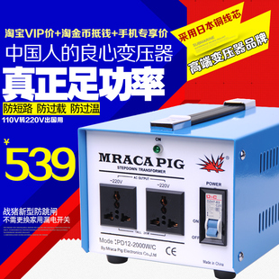 出国版箭猪变压器日本铜线芯足功率100V110V115V120V转220V转换器