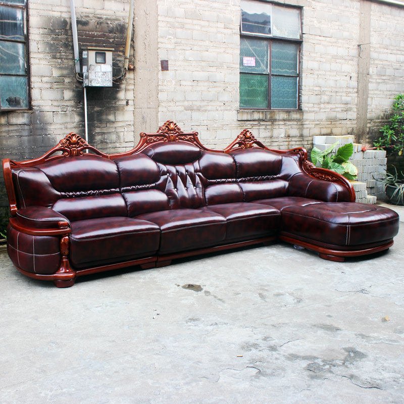European style genuine leather a living room combination sofa Seckill Neoclassical Jane Europe villa The first layer cowhide genuine leather Corner sofain the Residential furniture , Sofa , Leather sofa  category - from Buy2taobao.com to provide professional Taobao agent buy service