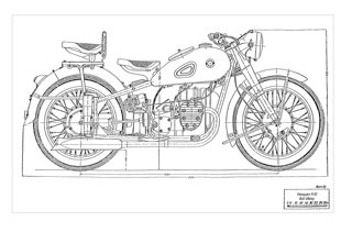 长江750德国苏联m72侉子侧边三轮摩托车平面图详细尺寸发邮箱