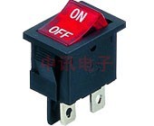 【中讯】船型开关KCD1-104N红色带灯翘板1电视机电源脚2挡10A250V