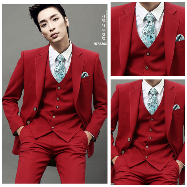 2015 Korean Edition man Groom Groomsman Banquet gules man 's suit suit business affairs suit Wedding dress full dress New products formal wearin the Men's clothing, Suits  category - from Buy2taobao.com to provide professional Taobao agent buy service