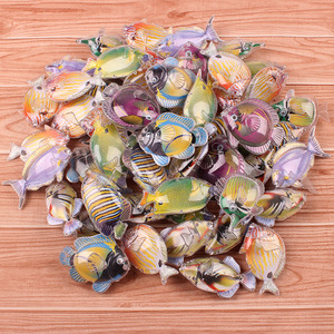 大号儿童戏水塑料玩具鱼散装磁性钓鱼玩具水晶透明双面磁铁鱼