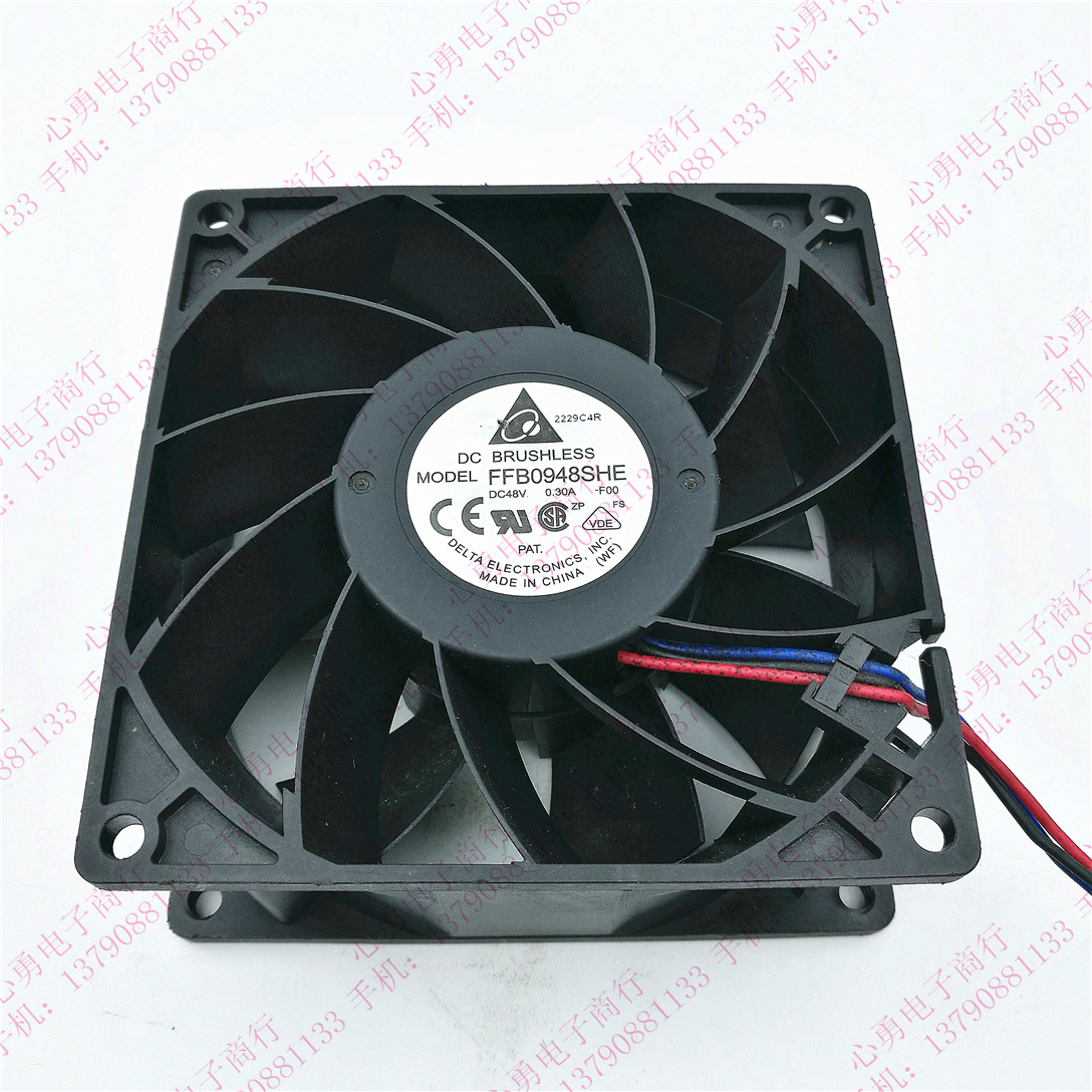 正品台达 FFB0948SHE DC48V 0.30A -FOO 9238 3线测速变频器风扇