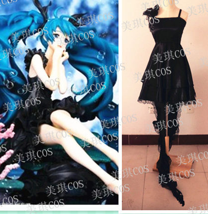 COS服装 深海少女cos  MIKU 蕾丝连衣版 COSPLAY服装现货