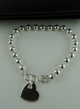 99银圆珠手链 +爱心99足银