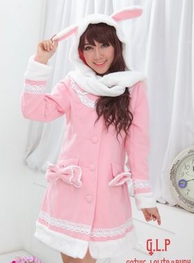 ╋魔叹╋ GLP 甜美KERA洛丽塔LOLITA长兔耳帽风衣外套 两色 81152