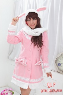 ╋魔叹╋ GLP 甜美KERA洛丽塔LOLITA长兔耳帽风衣外套 两色 81152
