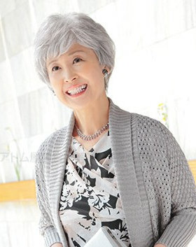 中老年假发 女 花白假发短直发微卷 表演奶奶老妈妈 舞台用道具