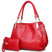 Poly 8 female 2015 new crocodile pattern bag handbag large bag for fall/winter animal Lady baodan shoulder bag
