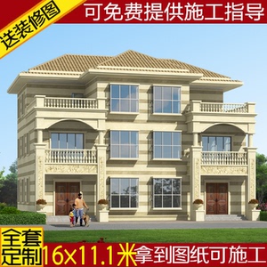 三层双拼别墅图纸设计农村自建房设计图建筑兄弟联排图乡村施工图