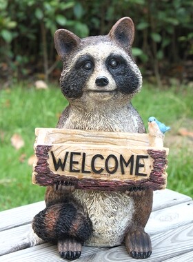 欧美风订单憨憨浣熊钥匙盘摆件